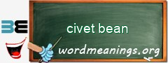 WordMeaning blackboard for civet bean